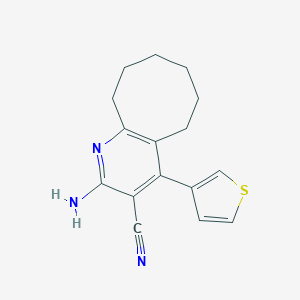 molecular formula C16H17N3S B392215 2-Amino-4-thien-3-yl-5,6,7,8,9,10-hexahydrocycloocta[b]pyridine-3-carbonitrile 