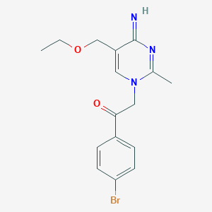 molecular formula C16H18BrN3O2 B392217 1-(4-bromophenyl)-2-(5-(ethoxymethyl)-4-imino-2-methyl-1(4H)-pyrimidinyl)ethanone 