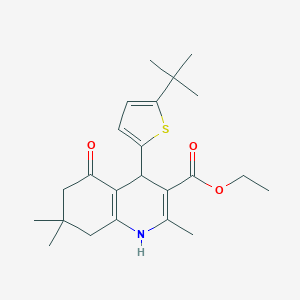 molecular formula C23H31NO3S B392219 Ethyl 4-(5-tert-butyl-2-thienyl)-2,7,7-trimethyl-5-oxo-1,4,5,6,7,8-hexahydro-3-quinolinecarboxylate 
