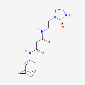 molecular formula C18H28N4O3 B3922221 N-1-adamantyl-N'-[2-(2-oxoimidazolidin-1-yl)ethyl]malonamide 