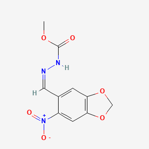 molecular formula C10H9N3O6 B3922240 methyl N-[(Z)-(6-nitro-1,3-benzodioxol-5-yl)methylideneamino]carbamate 