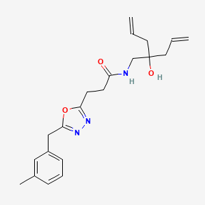 N-(2-allyl-2-hydroxy-4-penten-1-yl)-3-[5-(3-methylbenzyl)-1,3,4-oxadiazol-2-yl]propanamide