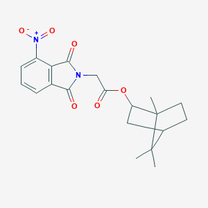 molecular formula C20H22N2O6 B392225 1,7,7-trimethylbicyclo[2.2.1]hept-2-yl {4-nitro-1,3-dioxo-1,3-dihydro-2H-isoindol-2-yl}acetate 