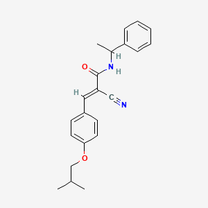 molecular formula C22H24N2O2 B3922253 2-cyano-3-(4-isobutoxyphenyl)-N-(1-phenylethyl)acrylamide 