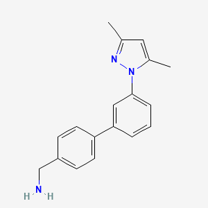 molecular formula C18H19N3 B3922269 1-[3'-(3,5-dimethyl-1H-pyrazol-1-yl)-4-biphenylyl]methanamine 