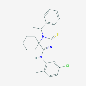 molecular formula C23H26ClN3S B392228 4-[(5-Chloro-2-methylphenyl)imino]-1-(1-phenylethyl)-1,3-diazaspiro[4.5]decane-2-thione 
