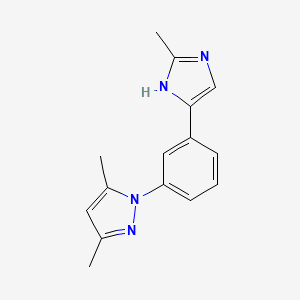 molecular formula C15H16N4 B3922282 3,5-dimethyl-1-[3-(2-methyl-1H-imidazol-4-yl)phenyl]-1H-pyrazole 