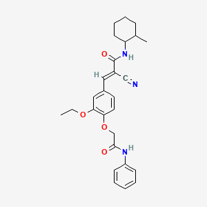 3-[4-(2-anilino-2-oxoethoxy)-3-ethoxyphenyl]-2-cyano-N-(2-methylcyclohexyl)acrylamide