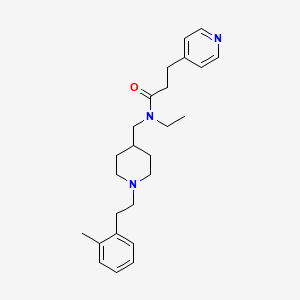 N-ethyl-N-[[1-[2-(2-methylphenyl)ethyl]piperidin-4-yl]methyl]-3-pyridin-4-ylpropanamide