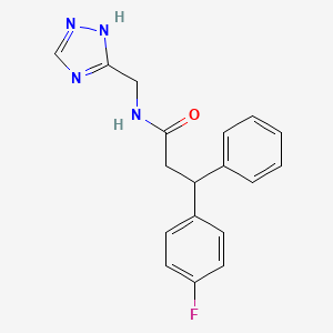 3-(4-fluorophenyl)-3-phenyl-N-(1H-1,2,4-triazol-5-ylmethyl)propanamide