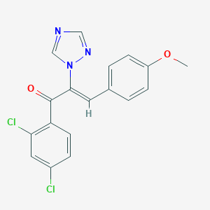 molecular formula C18H13Cl2N3O2 B392230 1-(2,4-dichlorophenyl)-3-(4-methoxyphenyl)-2-(1H-1,2,4-triazol-1-yl)-2-propen-1-one 