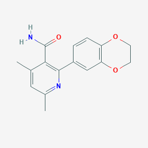 molecular formula C16H16N2O3 B3922308 2-(2,3-Dihydro-1,4-benzodioxin-6-yl)-4,6-dimethylpyridine-3-carboxamide 