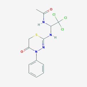 molecular formula C13H13Cl3N4O2S B392231 N-[2,2,2-trichloro-1-[(5-oxo-4-phenyl-1,3,4-thiadiazin-2-yl)amino]ethyl]acetamide 