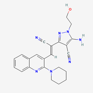 (Z)-1-[5-AMINO-4-CYANO-1-(2-HYDROXYETHYL)-1H-PYRAZOL-3-YL]-2-(2-PIPERIDINO-3-QUINOLYL)-1-ETHENYL CYANIDE