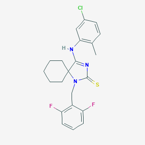 molecular formula C22H22ClF2N3S B392232 4-[(5-Chloro-2-methylphenyl)imino]-1-(2,6-difluorobenzyl)-1,3-diazaspiro[4.5]decane-2-thione 