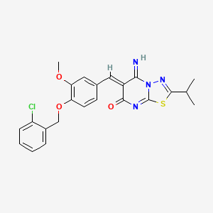 (6Z)-6-{4-[(2-chlorobenzyl)oxy]-3-methoxybenzylidene}-5-imino-2-(propan-2-yl)-5,6-dihydro-7H-[1,3,4]thiadiazolo[3,2-a]pyrimidin-7-one