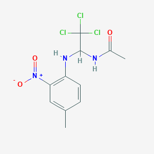 molecular formula C11H12Cl3N3O3 B392235 N-(2,2,2-trichloro-1-{2-nitro-4-methylanilino}ethyl)acetamide 