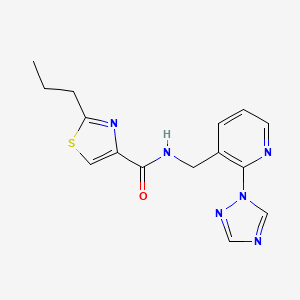 2-propyl-N-{[2-(1H-1,2,4-triazol-1-yl)pyridin-3-yl]methyl}-1,3-thiazole-4-carboxamide