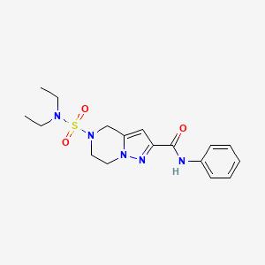 molecular formula C17H23N5O3S B3922366 5-[(diethylamino)sulfonyl]-N-phenyl-4,5,6,7-tetrahydropyrazolo[1,5-a]pyrazine-2-carboxamide 