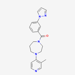 molecular formula C21H23N5O B3922368 1-(3-methylpyridin-4-yl)-4-[3-(1H-pyrazol-1-yl)benzoyl]-1,4-diazepane 