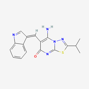 5-amino-6-[(E)-indol-3-ylidenemethyl]-2-propan-2-yl-[1,3,4]thiadiazolo[3,2-a]pyrimidin-7-one