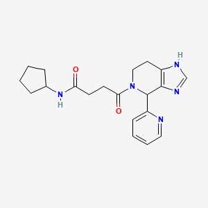 N-cyclopentyl-4-oxo-4-(4-pyridin-2-yl-3,4,6,7-tetrahydro-5H-imidazo[4,5-c]pyridin-5-yl)butanamide