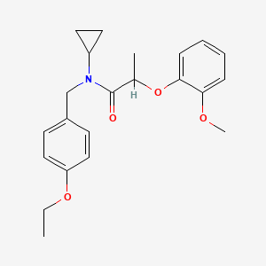 molecular formula C22H27NO4 B3922412 N-cyclopropyl-N-(4-ethoxybenzyl)-2-(2-methoxyphenoxy)propanamide 