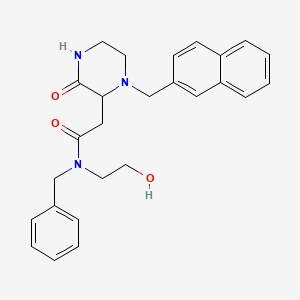 N-benzyl-N-(2-hydroxyethyl)-2-[1-(2-naphthylmethyl)-3-oxo-2-piperazinyl]acetamide