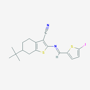 6-Tert-butyl-2-{[(5-iodo-2-thienyl)methylene]amino}-4,5,6,7-tetrahydro-1-benzothiophene-3-carbonitrile