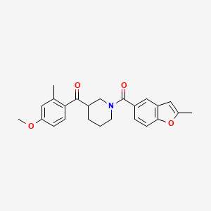 molecular formula C24H25NO4 B3922424 (4-methoxy-2-methylphenyl){1-[(2-methyl-1-benzofuran-5-yl)carbonyl]-3-piperidinyl}methanone 