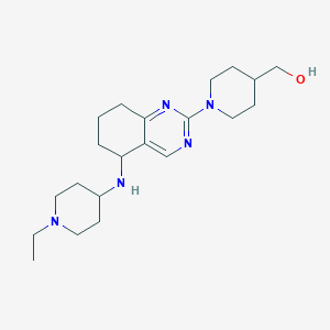 molecular formula C21H35N5O B3922438 (1-{5-[(1-ethyl-4-piperidinyl)amino]-5,6,7,8-tetrahydro-2-quinazolinyl}-4-piperidinyl)methanol 