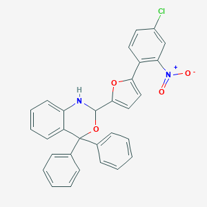 molecular formula C30H21ClN2O4 B392244 2-(5-{4-chloro-2-nitrophenyl}-2-furyl)-4,4-diphenyl-1,4-dihydro-2H-3,1-benzoxazine 