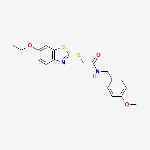 2-[(6-ethoxy-1,3-benzothiazol-2-yl)sulfanyl]-N-[(4-methoxyphenyl)methyl]acetamide