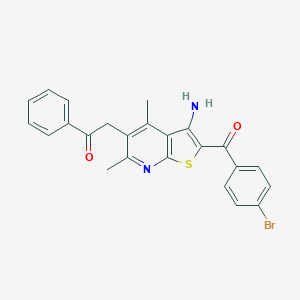 molecular formula C24H19BrN2O2S B392246 2-[3-Amino-2-(4-bromobenzoyl)-4,6-dimethylthieno[2,3-b]pyridin-5-yl]-1-phenylethanone 