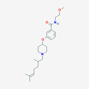 molecular formula C24H38N2O3 B3922466 3-{[1-(2,6-dimethyl-5-hepten-1-yl)-4-piperidinyl]oxy}-N-(2-methoxyethyl)benzamide 