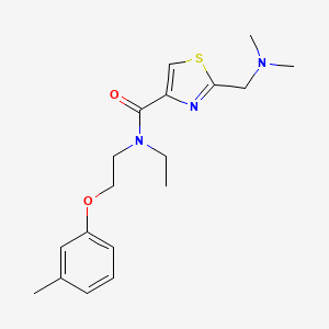 molecular formula C18H25N3O2S B3922468 2-[(dimethylamino)methyl]-N-ethyl-N-[2-(3-methylphenoxy)ethyl]-1,3-thiazole-4-carboxamide 