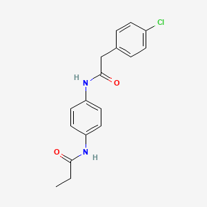 molecular formula C17H17ClN2O2 B3922486 N-(4-{[2-(4-chlorophenyl)acetyl]amino}phenyl)propanamide 