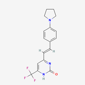 4-{(E)-2-[4-(1-PYRROLIDINYL)PHENYL]-1-ETHENYL}-6-(TRIFLUOROMETHYL)-2(1H)-PYRIMIDINONE