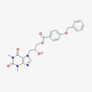 B039225 [3-(1,3-Dimethyl-2,6-dioxopurin-7-yl)-2-hydroxypropyl] 4-phenylmethoxybenzoate CAS No. 118421-49-1
