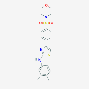 molecular formula C21H23N3O3S2 B392251 N-(3,4-dimethylphenyl)-4-[4-(4-morpholinylsulfonyl)phenyl]-1,3-thiazol-2-amine 