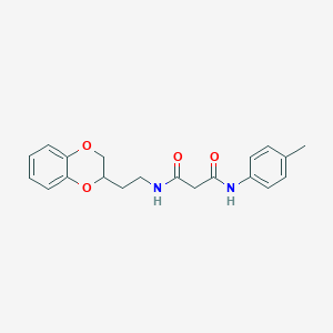 molecular formula C20H22N2O4 B3922511 N-[2-(2,3-dihydro-1,4-benzodioxin-2-yl)ethyl]-N'-(4-methylphenyl)malonamide 