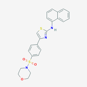 molecular formula C23H21N3O3S2 B392252 4-[4-(4-morpholinylsulfonyl)phenyl]-N-(1-naphthyl)-1,3-thiazol-2-amine 