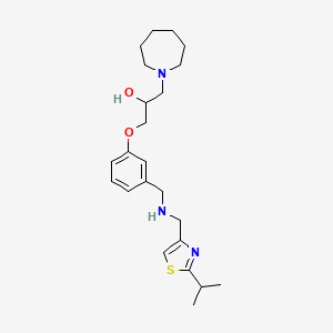 molecular formula C23H35N3O2S B3922525 1-(1-azepanyl)-3-[3-({[(2-isopropyl-1,3-thiazol-4-yl)methyl]amino}methyl)phenoxy]-2-propanol 