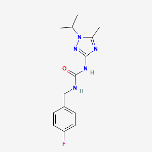 1-[(4-Fluorophenyl)methyl]-3-(5-methyl-1-propan-2-yl-1,2,4-triazol-3-yl)urea