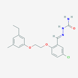 molecular formula C19H22ClN3O3 B3922536 (2E)-2-{5-chloro-2-[2-(3-ethyl-5-methylphenoxy)ethoxy]benzylidene}hydrazinecarboxamide 