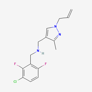 molecular formula C15H16ClF2N3 B3922539 1-(1-allyl-3-methyl-1H-pyrazol-4-yl)-N-(3-chloro-2,6-difluorobenzyl)methanamine 