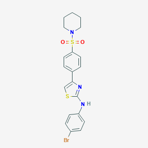 molecular formula C20H20BrN3O2S2 B392256 N-(4-bromophenyl)-4-[4-(1-piperidinylsulfonyl)phenyl]-1,3-thiazol-2-amine 