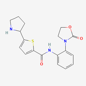 N-[2-(2-oxo-1,3-oxazolidin-3-yl)phenyl]-5-(2-pyrrolidinyl)-2-thiophenecarboxamide trifluoroacetate