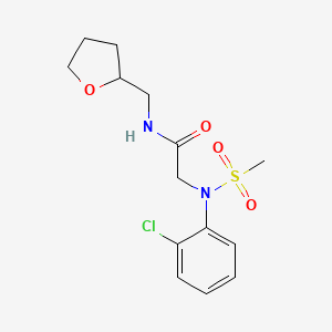 molecular formula C14H19ClN2O4S B3922563 2-(2-chloro-N-methylsulfonylanilino)-N-(oxolan-2-ylmethyl)acetamide 