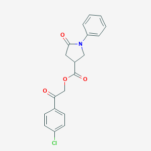 molecular formula C19H16ClNO4 B392261 2-(4-Chlorophenyl)-2-oxoethyl 5-oxo-1-phenylpyrrolidine-3-carboxylate 